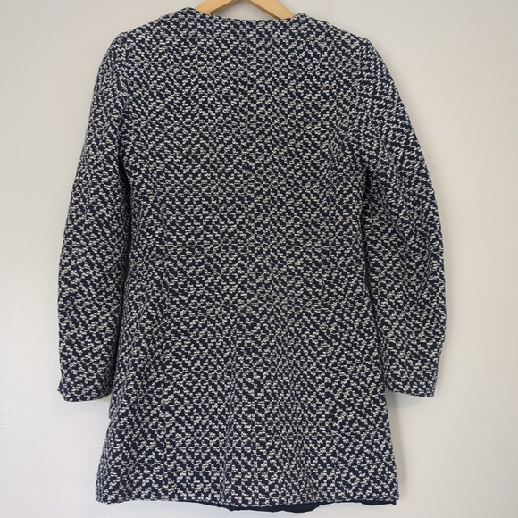 Zara Blazer Jacket Women's Medium Tweed Zippers Pockets Classy Business - Picture 4 of 12